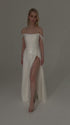 Elegant off-shoulder sequins wedding dress